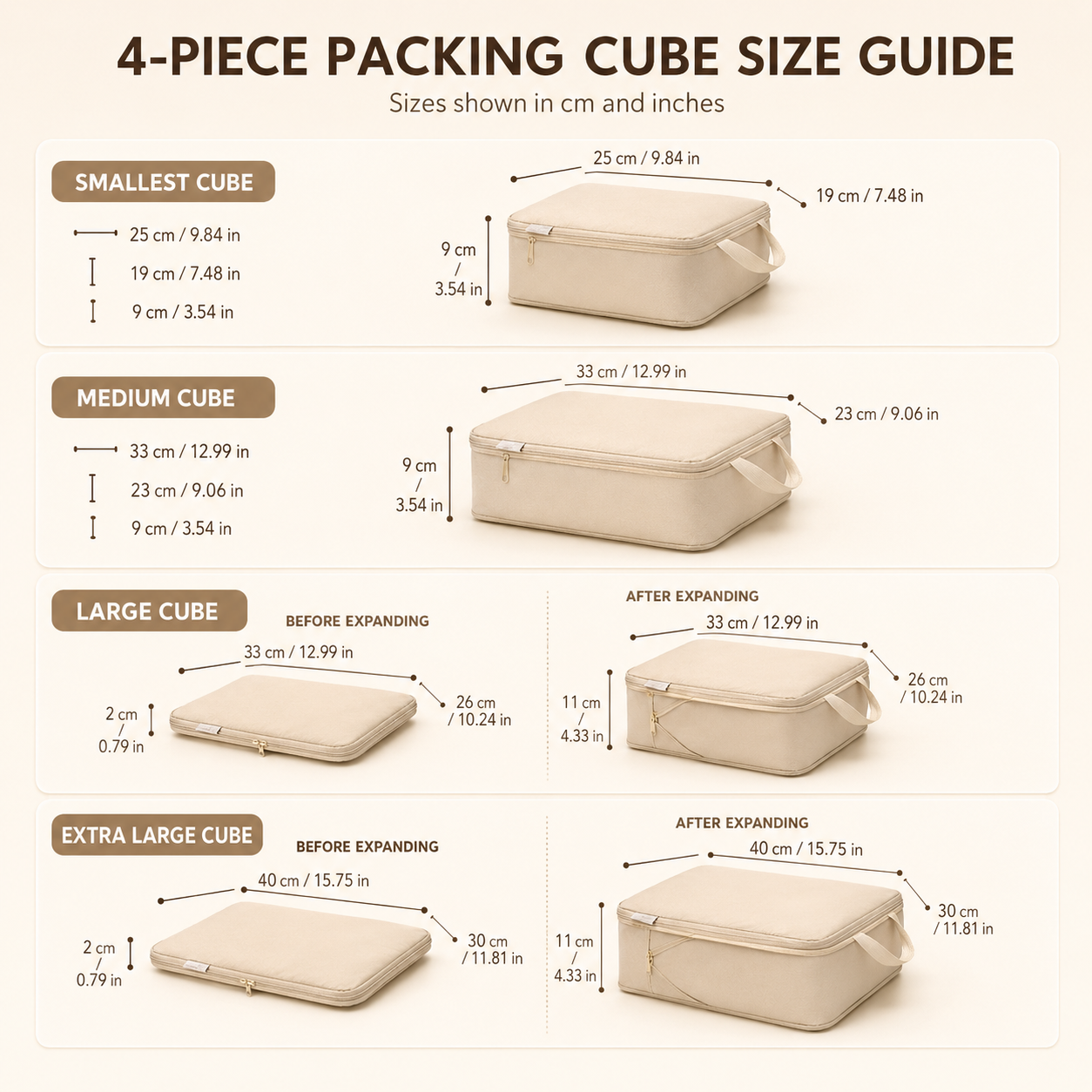 Packing Cubes - Set Of 4